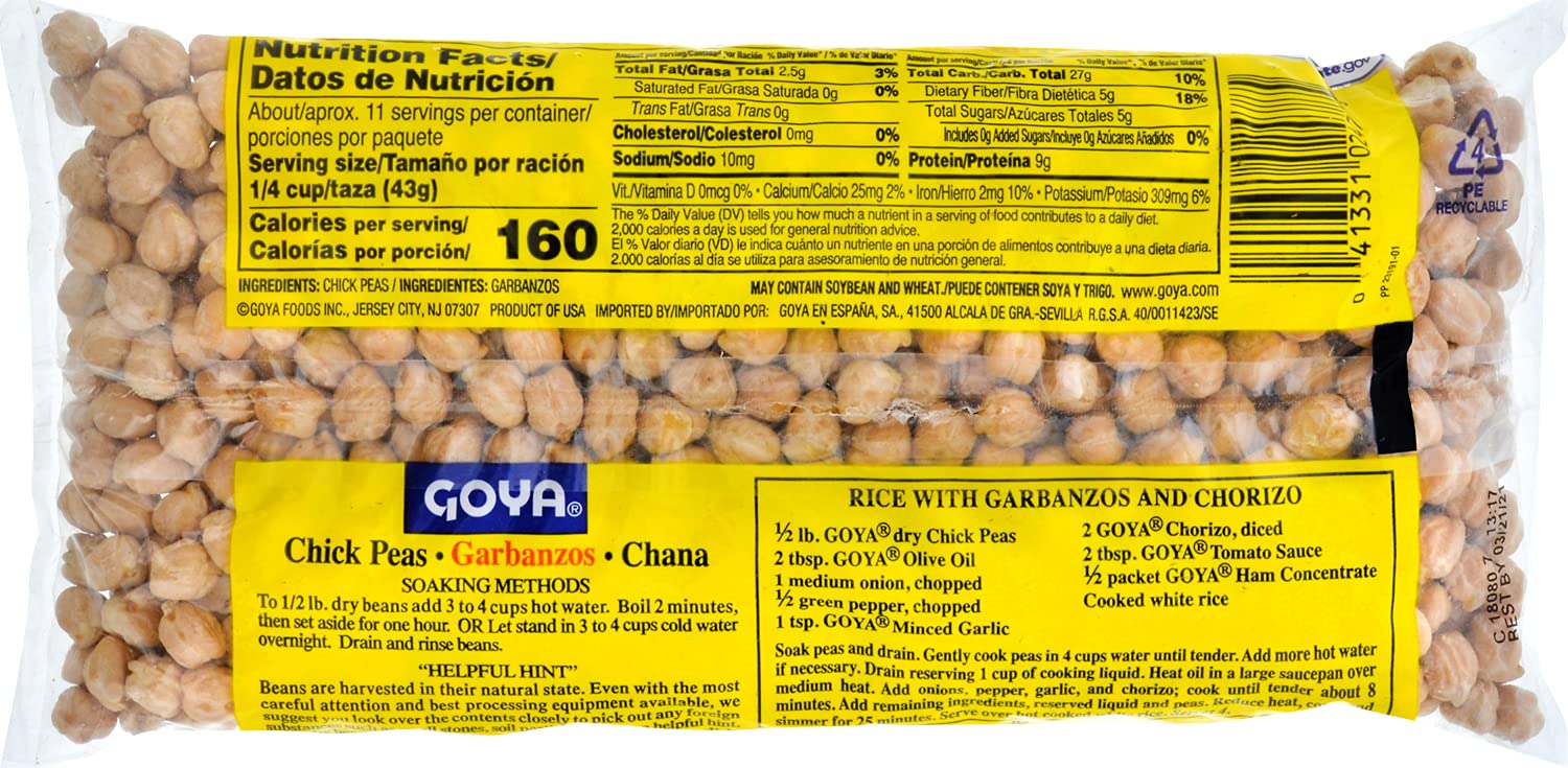 Goya Foods Chick Peas, Garbanzo Beans, Dry, 16 Ounce (Pack of 24)4