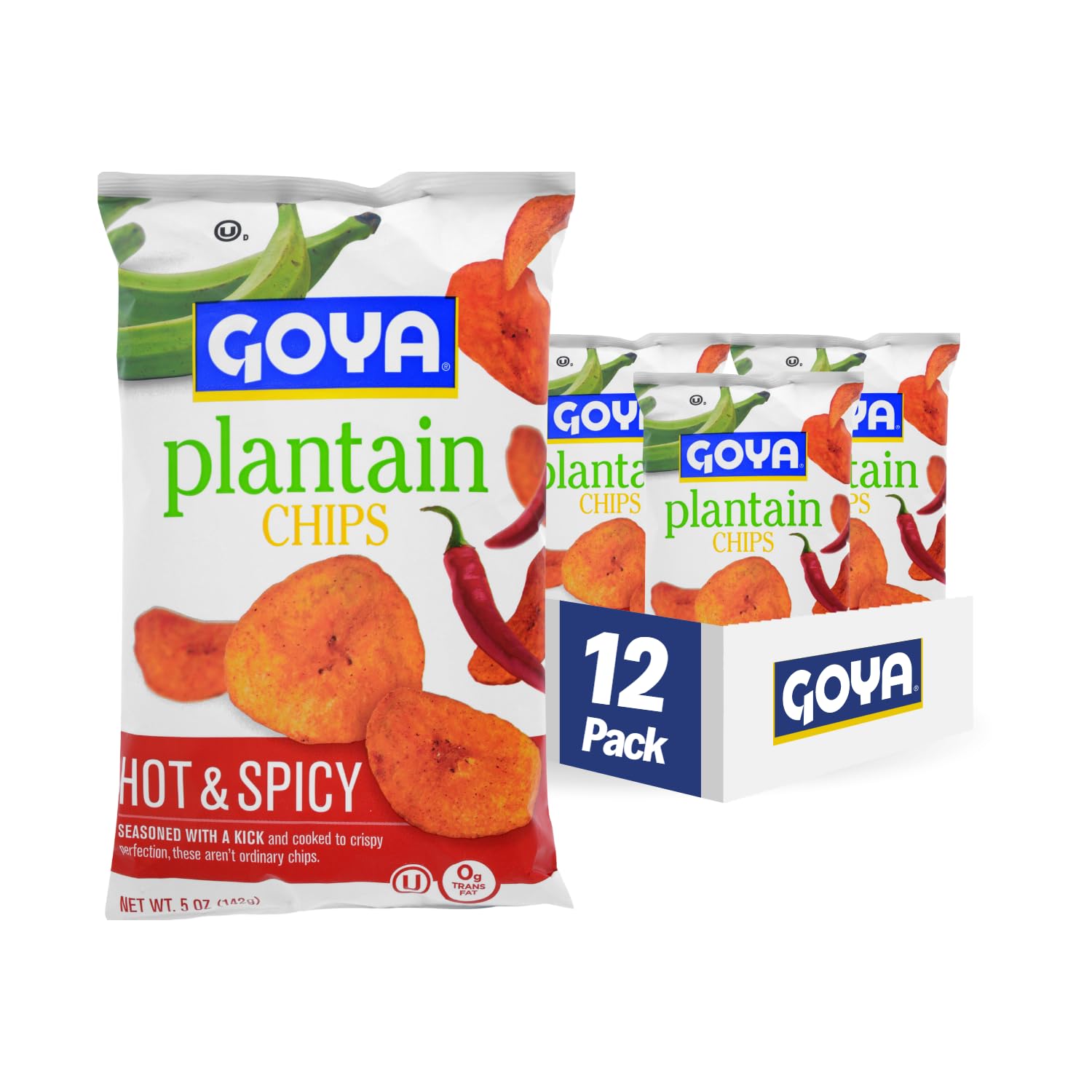 Goya Foods Plantain Chips, Hot & Spicy, 5 Ounce (Pack of 12) Goya Foods Plantain Chips, Hot & Spicy, 5 Ounce (Pack of 12)