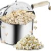 Great Northern Popcorn Original Stainless Steel Stove Top Popcorn Popper, Silver, 6 Quart