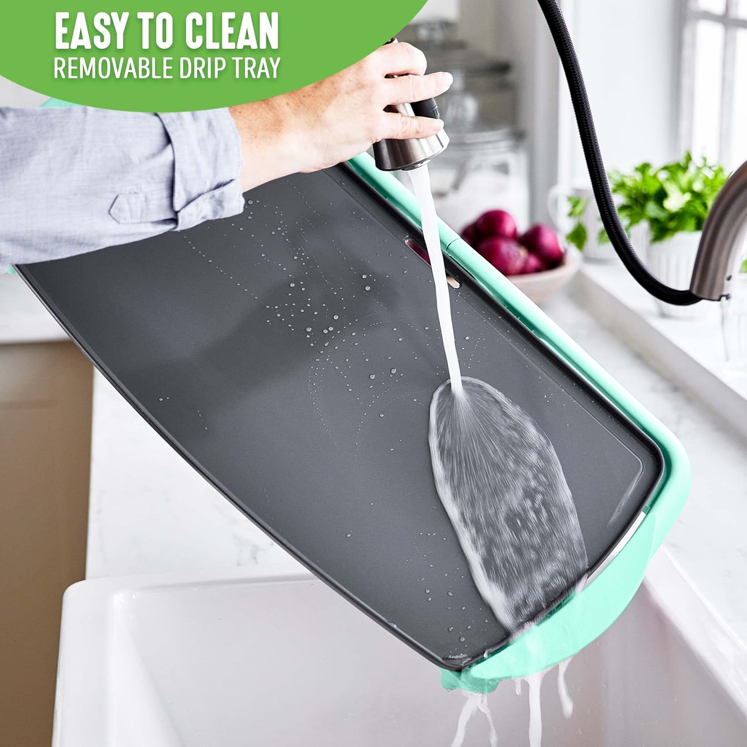 GreenLife 20” Extra Large Electric Griddle, Non-Toxic PFAS & PFOA-Free Ceramic Nonstick, Temperature Control, Quick Even Heating, Removable Drip Tray, Pancakes, Eggs, Sausage, Easy Clean, Turquoise11