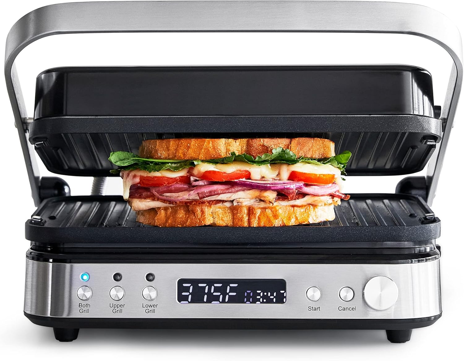 GreenPan Electric Indoor Stainless Steel 6-in-1 Contact Grill and Griddle, Healthy Ceramic Nonstick, Dishwasher Safe Reversible Plates, PFAS-Free GreenPan Electric Indoor Stainless Steel 6-in-1 Contact Grill and Griddle, Healthy Ceramic Nonstick, Dishwasher Safe Reversible Plates, PFAS-Free