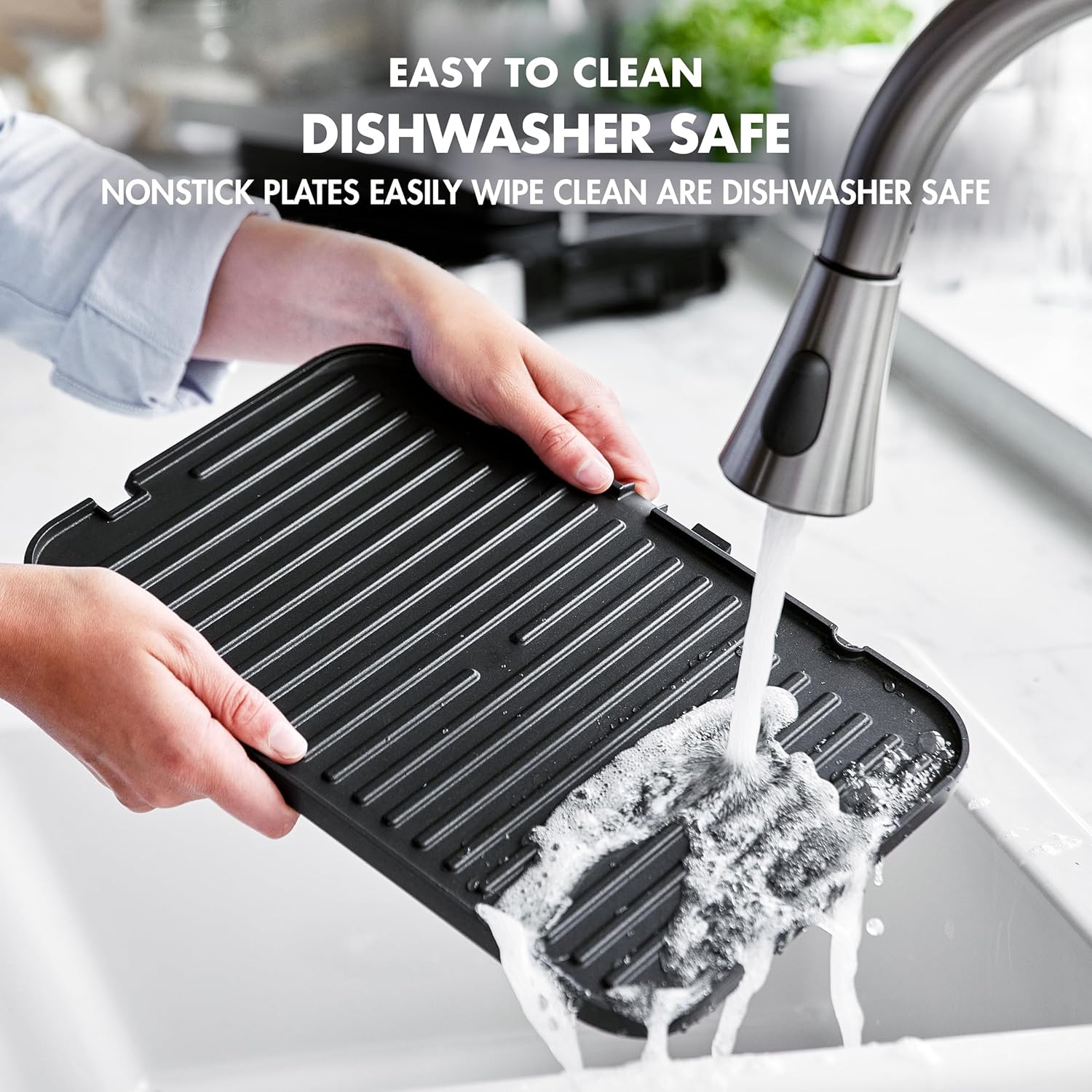 GreenPan Electric Indoor Stainless Steel 6-in-1 Contact Grill and Griddle, Healthy Ceramic Nonstick, Dishwasher Safe Reversible Plates, PFAS-Free12