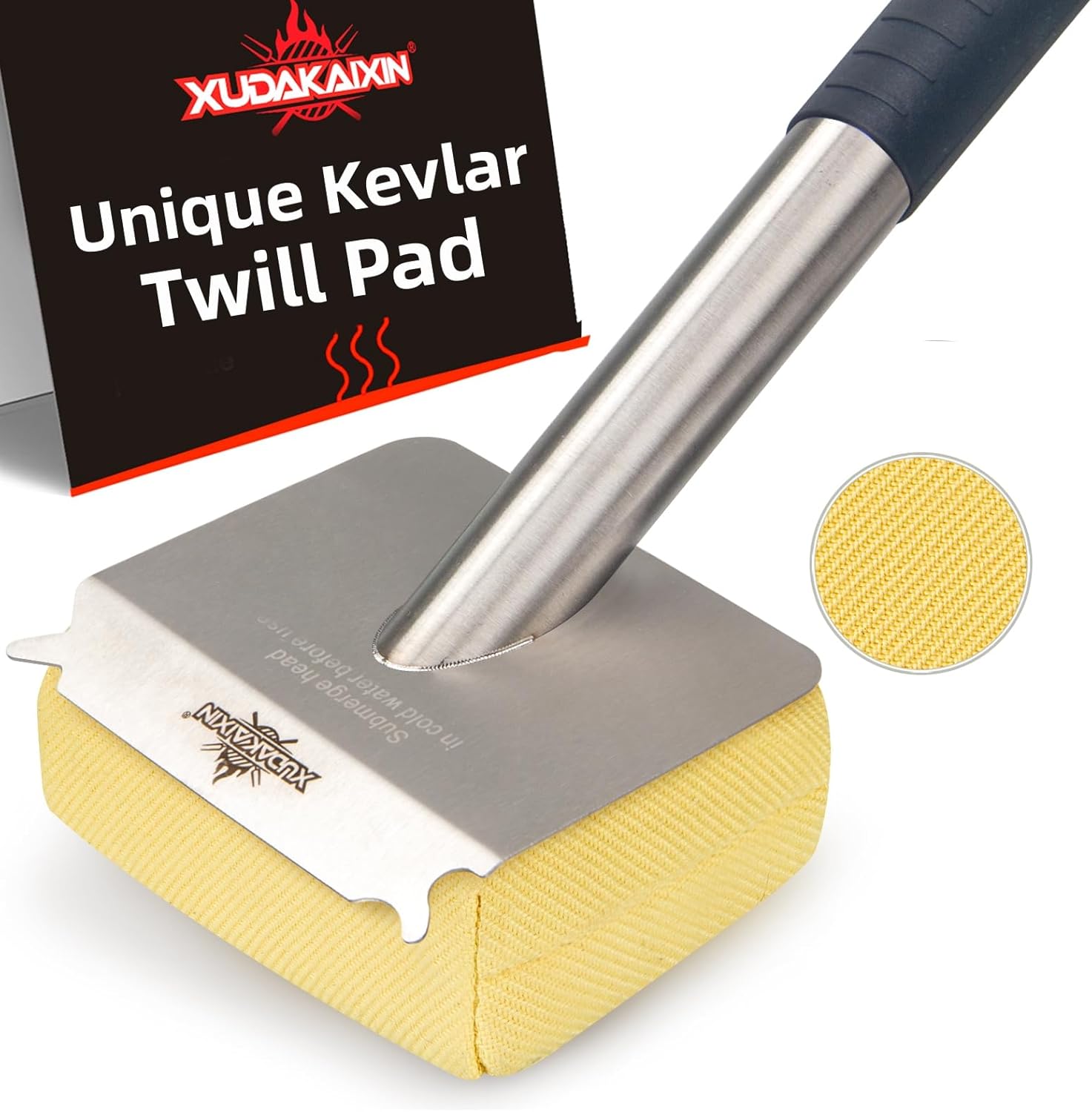 Grill Brush Bristle Free,Unique Kevlar Fiber Twill pad Perfect for Cast Iron Stainless-Steel Grates,Replaceable Cleaning Head,Safe Grill Brush for Outdoor Grill,Gifts for Men Dad Grill Brush Bristle Free,Unique Kevlar Fiber Twill pad Perfect for Cast Iron/Stainless-Steel Grates,Replaceable Cleaning Head,Safe Grill Brush for Outdoor Grill,Gifts for Men/Dad