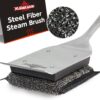 Grill Brush Bristle Free,Unique Steel Fibers Pad [Safe & Efficient] Perfect for Cast Iron/Stainless-Steel Grates - with 1 Replaceable Cleaning Head - Safe Grill Cleaner for Outdoor Grill