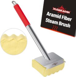 Grill Brush Bristle Free,Upgraded Kevlar Fiber Wavy Pad Perfect for Cast Iron/Stainless-Steel Grates, Replaceable Cleaning Head,Safe Grill Brush for Outdoor Grill,Gifts for Men/Dad