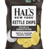 Hal's New York Kettle Cooked Gluten Free Sea Salt & Cracked Pepper Flavored Potato Chip Crisps, 2 Oz (Pack of 24)