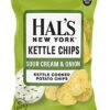 Hal's New York Kettle Cooked Gluten Free Sour Cream & Onion Flavored Potato Chip Crisps, 2 Oz (Pack of 24)