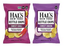 Hal's New York Kettle Cooked Potato Chips, Gluten Free, 2oz (Sweet Variety, Pack of 24)