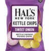 Hal's New York Kettle Cooked Potato Chips, Gluten Free, Sweet Onion, 5 oz Bag (Pack of 12)