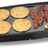 Hamilton Beach 200 Sq. In. Electric Griddle With Adjustable Temperature for 200 to 400 degrees, PTFE & PFOA Free Durathon Ceramic Reversible Nonstick Surface, Black (38522)