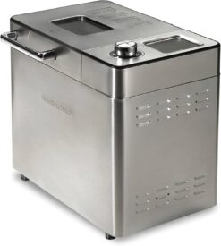 Hamilton Beach 29890 Premium Dough & Bread Maker Machine with Auto Fruit and Nut Dispenser, 2 lb. Loaf Capacity, 21 Programmable Settings Includes Gluten Free+Keto, Stainless Steel