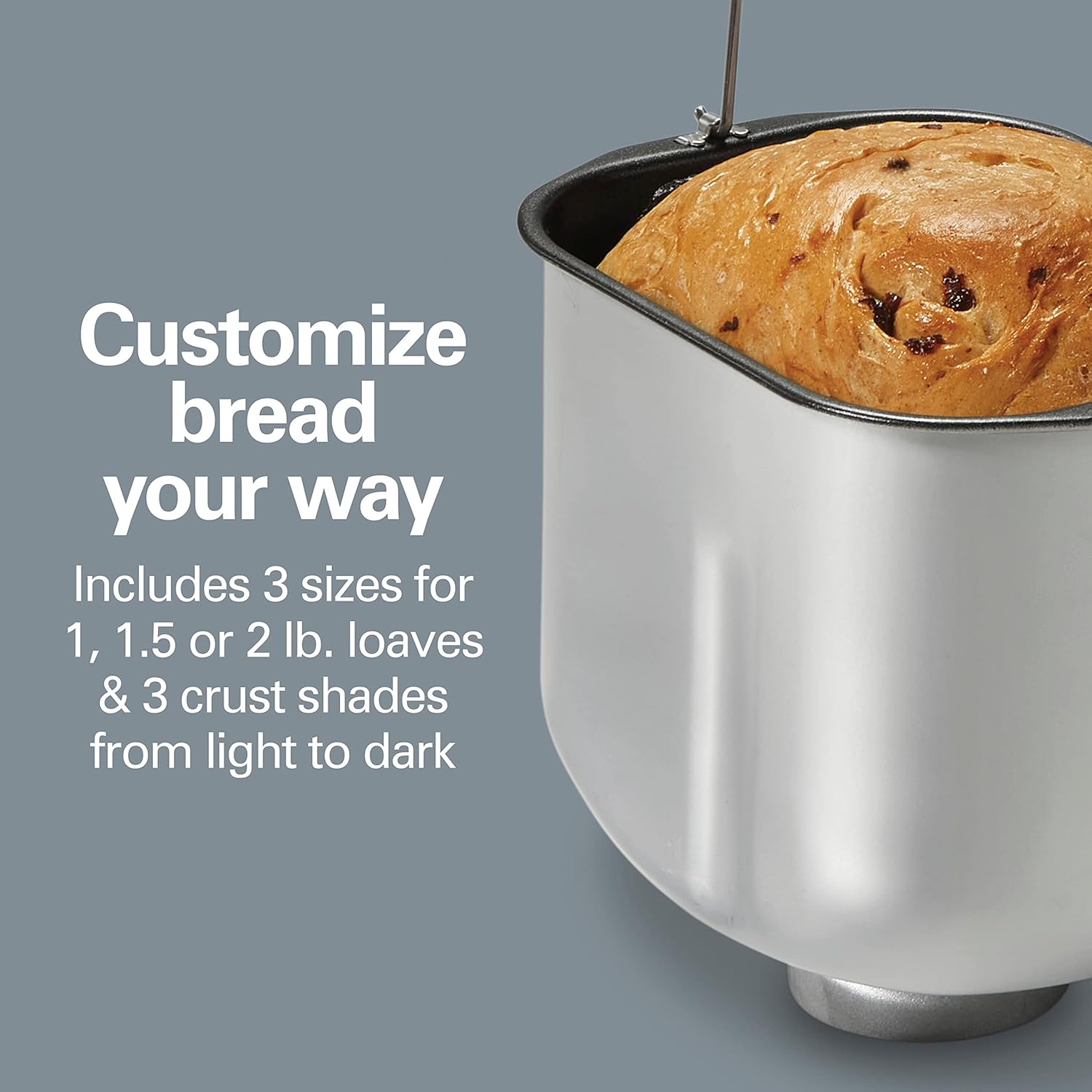 Hamilton Beach 29890 Premium Dough & Bread Maker Machine with Auto Fruit and Nut Dispenser, 2 lb. Loaf Capacity, 21 Programmable Settings Includes Gluten Free+Keto, Stainless Steel5