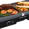 Hamilton Beach 3-in-1 Electric Indoor Grill + Griddle, 8-Serving, Reversible Nonstick Plates, 2 Cooking Zones with Adjustable Temperature (38546), Black