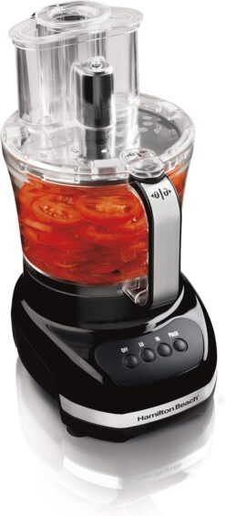 Hamilton Beach Big Mouth Duo Plus 12 Cup Food Processor & Vegetable Chopper with Additional Mini 4 Cup Bowl, Black (70580)