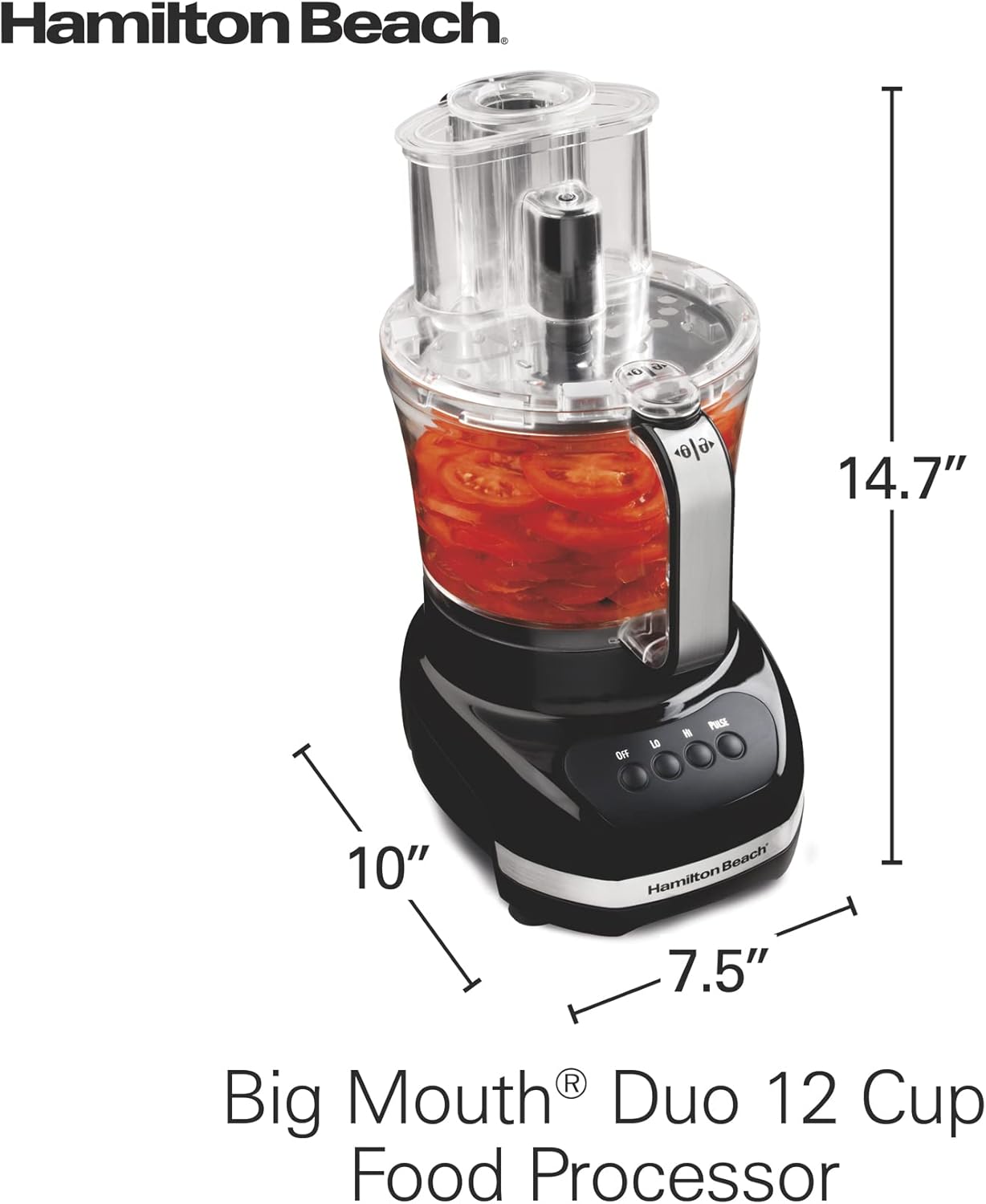 Hamilton Beach Big Mouth Duo Plus 12 Cup Food Processor & Vegetable Chopper with Additional Mini 4 Cup Bowl, Black (70580)3