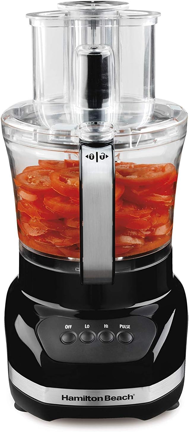 Hamilton Beach Big Mouth Duo Plus 12 Cup Food Processor & Vegetable Chopper with Additional Mini 4 Cup Bowl, Black (70580)4