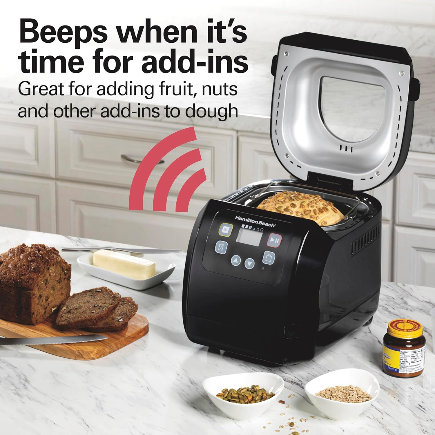 Hamilton Beach Bread Maker Machine, Digital, Programmable, 12 Settings + Gluten Free, Dishwasher Safe PFAS-Free Nonstick Pan + Kneading Paddle, 2 lb Capacity, Black (29982)6