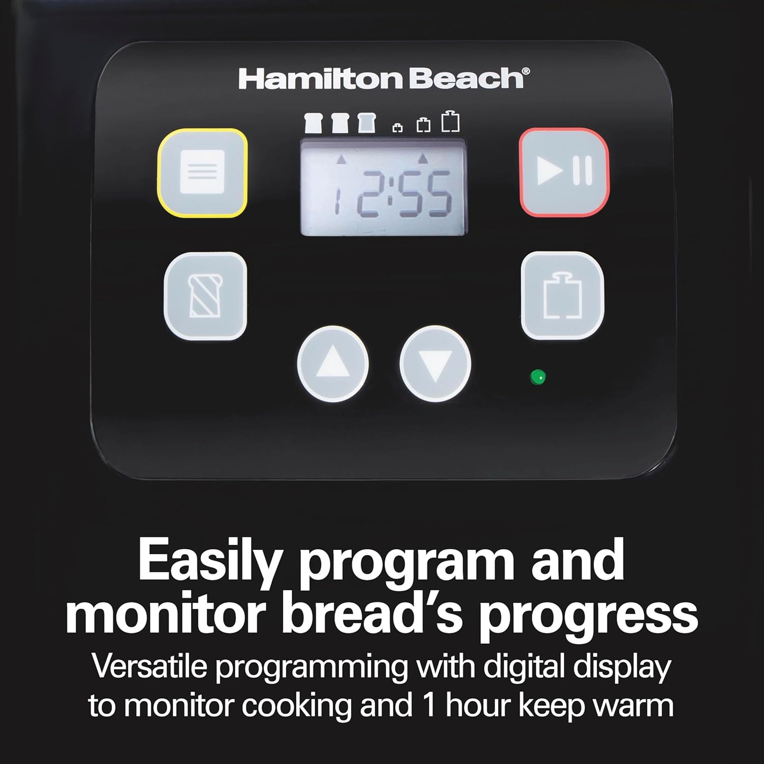 Hamilton Beach Bread Maker Machine, Digital, Programmable, 12 Settings + Gluten Free, Dishwasher Safe PFAS-Free Nonstick Pan + Kneading Paddle, 2 lb Capacity, Black (29982)8