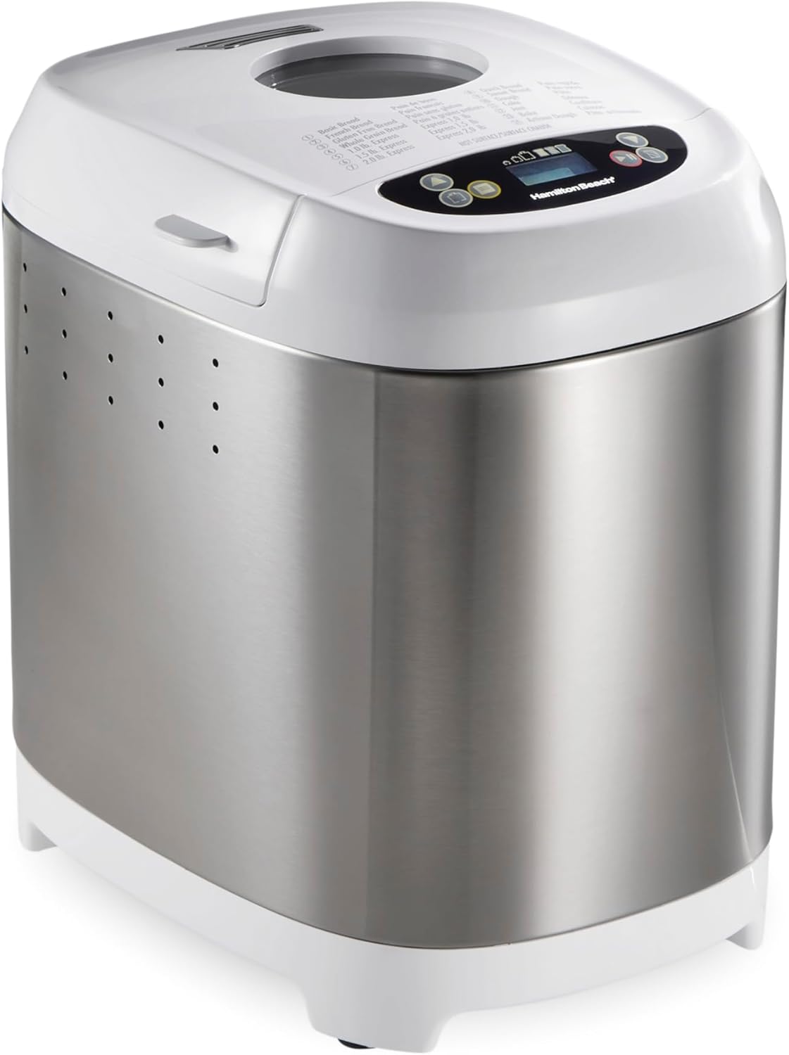 Hamilton Beach Digital Electric Bread Maker Machine Artisan and Gluten-Free, 2 lbs Capacity, 14 Settings, White and Stainless Steel (29987) Hamilton Beach Digital Electric Bread Maker Machine Artisan and Gluten-Free, 2 lbs Capacity, 14 Settings, White and Stainless Steel (29987)