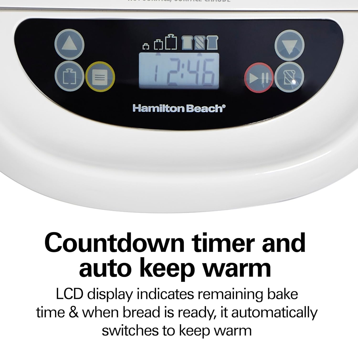 Hamilton Beach Digital Electric Bread Maker Machine Artisan and Gluten-Free, 2 lbs Capacity, 14 Settings, White and Stainless Steel (29987)9