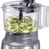Hamilton Beach Food Processor & Vegetable Chopper for Slicing, Shredding, Mincing, and Puree, 10 Cups + Veggie Spiralizer makes Zoodles and Ribbons, Grey and Stainless Steel (70735)