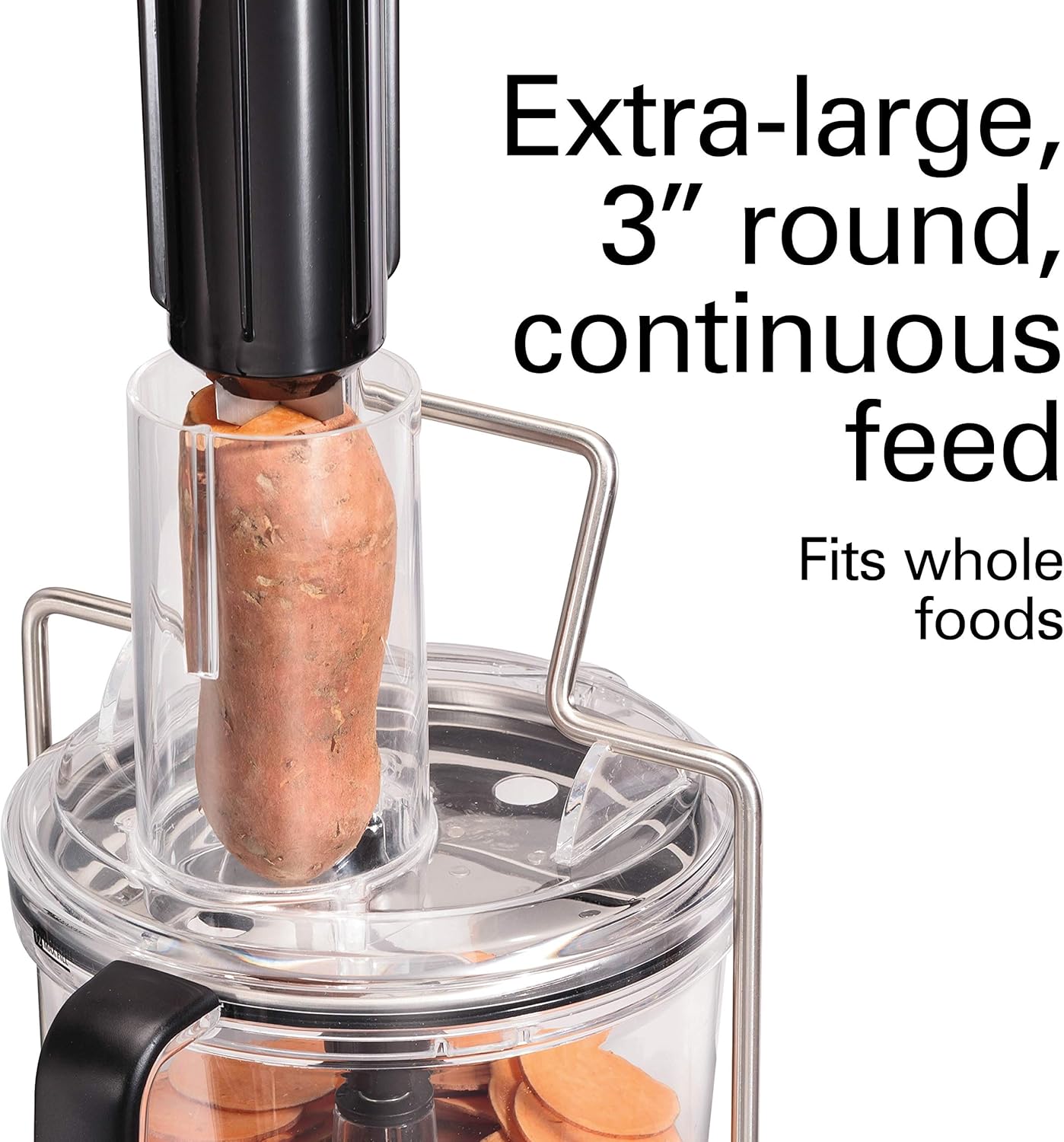 Hamilton Beach Professional Stack & Snap Food Processor & Veggie Spiralizer for Slicing, Shredding and Kneading, Extra-Large 3 Feed Chute Fits Whole Vegetables, 12 Cups, Stainless Steel (70815)3