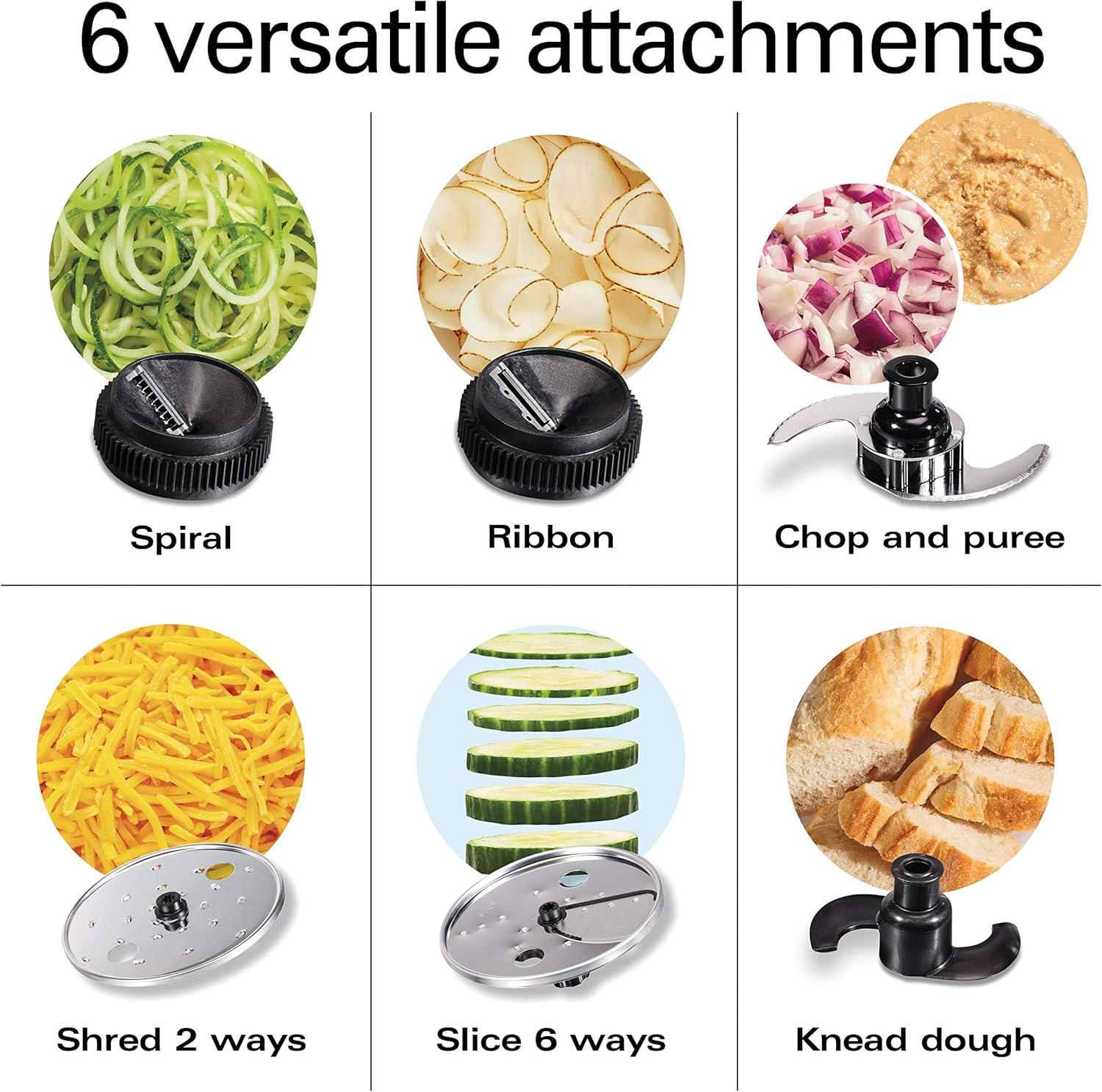 Hamilton Beach Professional Stack & Snap Food Processor & Veggie Spiralizer for Slicing, Shredding and Kneading, Extra-Large 3 Feed Chute Fits Whole Vegetables, 12 Cups, Stainless Steel (70815)5