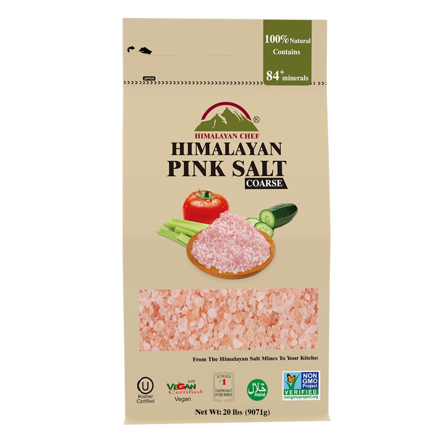 Himalayan Chef Pink Himalayan Salt, Coarse Grain - 20 lbs Bag Himalayan Chef Pink Himalayan Salt, Coarse Grain - 20 lbs Bag