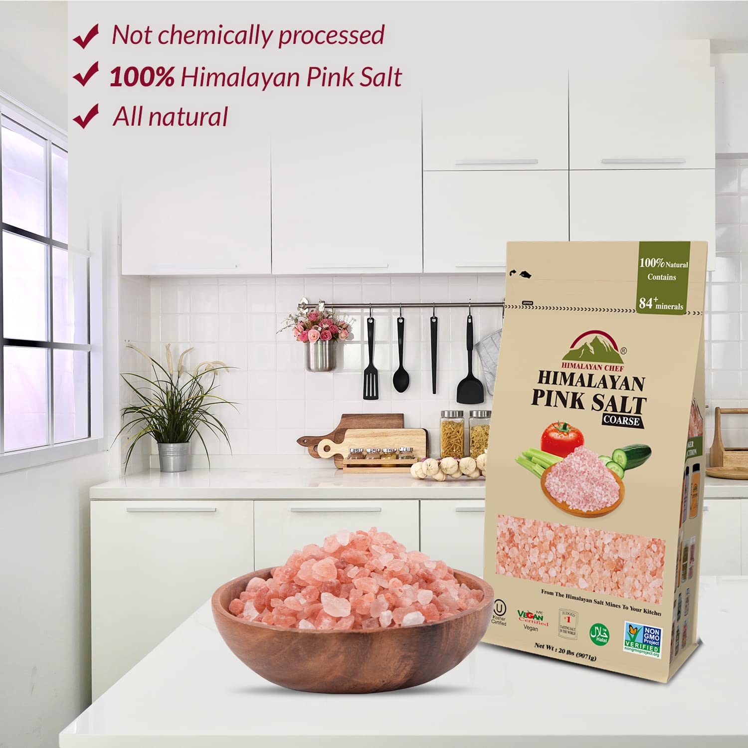 Himalayan Chef Pink Himalayan Salt, Coarse Grain - 20 lbs Bag5