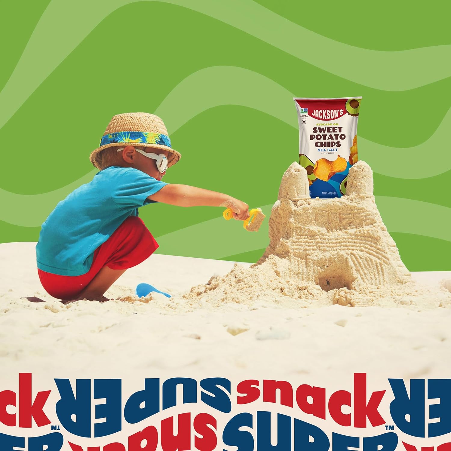 Jackson’s Sweet Potato Kettle Chips with Sea Salt made with Premium Avocado Oil (5 oz, Pack of 7) - Allergen-friendly, Gluten Free, Peanut Free, Vegan, Paleo Friendly - Shark Tank Product0