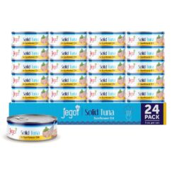 Jego Solid Tuna in Sunflower Oil | Wild Natural Catch Tuna | Keto | Low Carb | Gluten Free | Soy Free | Canned | Ready to eat | Pack of 24 | 5oz can