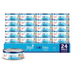 Jego Solid Tuna in Water | Wild Natural Catch Tuna | Keto | Low Carb | Gluten Free | Soy Free | Canned | Ready to eat | Pack of 24 | 5oz can
