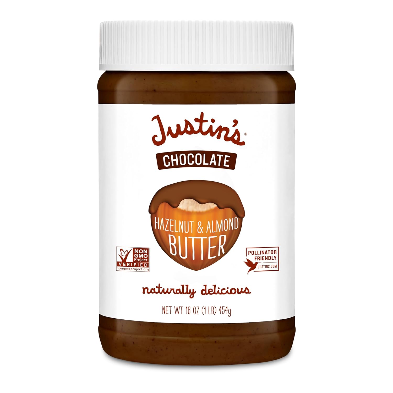 Justin's Chocolate Hazelnut and Almond Butter, Organic Cocoa, No Stir, Gluten-free, Responsibly Sourced, 16 Ounce Jar (6 Pack) Justin's Chocolate Hazelnut and Almond Butter, Organic Cocoa, No Stir, Gluten-free, Responsibly Sourced, 16 Ounce Jar (6 Pack)