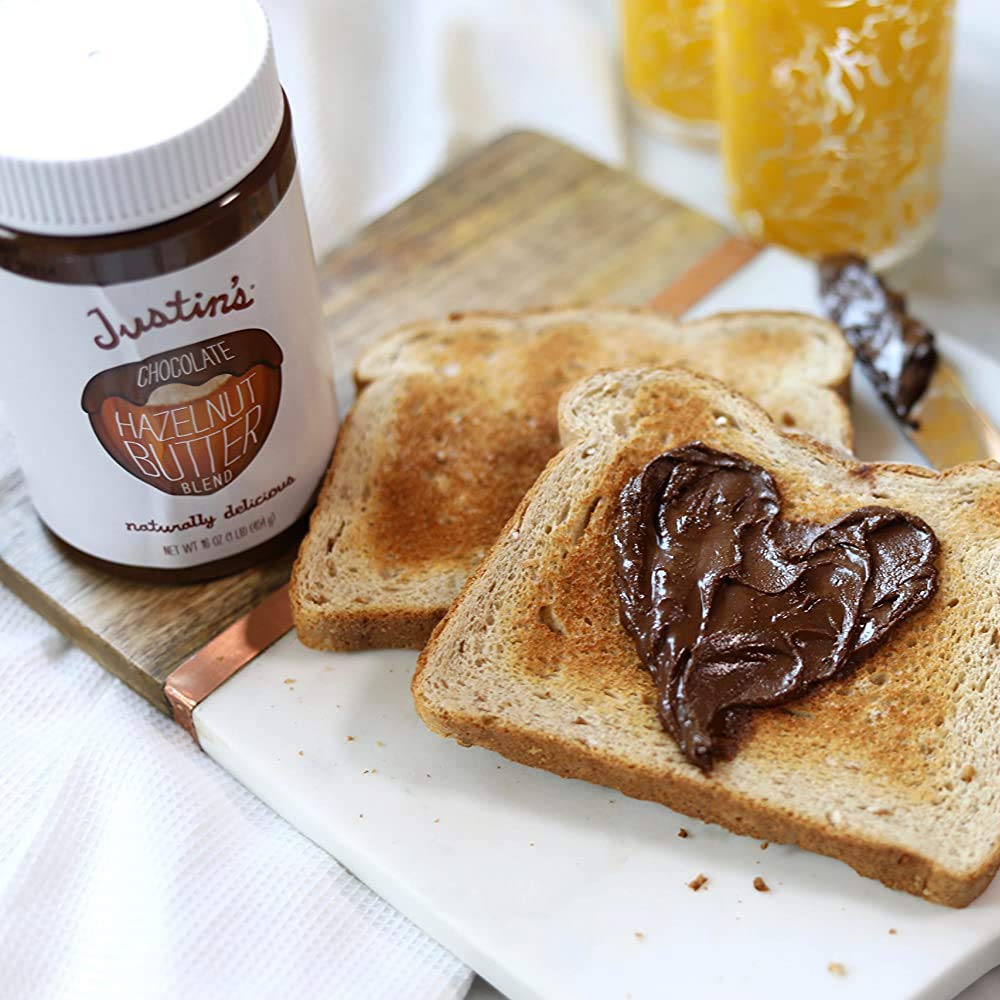 Justin's Chocolate Hazelnut and Almond Butter, Organic Cocoa, No Stir, Gluten-free, Responsibly Sourced, 16 Ounce Jar (6 Pack)8