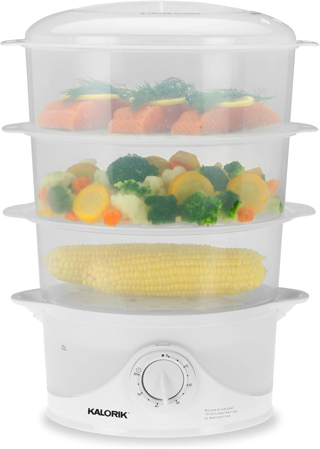 Kalorik Food Steamer, White Kalorik Food Steamer, White
