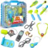 Kidzlane Doctor Kit for Kids - Kids Doctor Playset with Electronic Stethoscope - Kid Doctor Play Set - Pretend Play Doctor Set for Toddlers - Children's Realistic Dr. Kit with Sounds