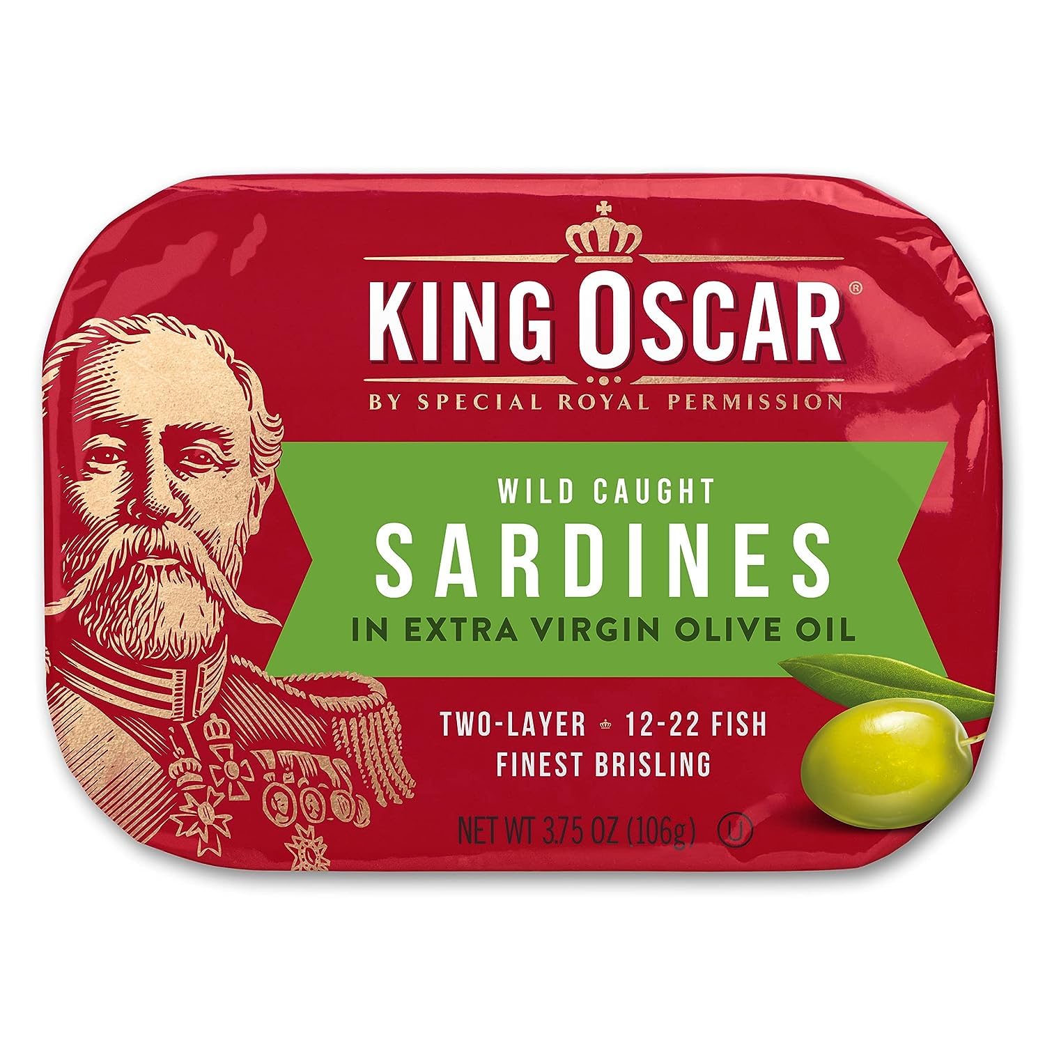 King Oscar Sardines Extra Virgin Olive Oil, 3.75-Ounce Cans (Pack of 12)1