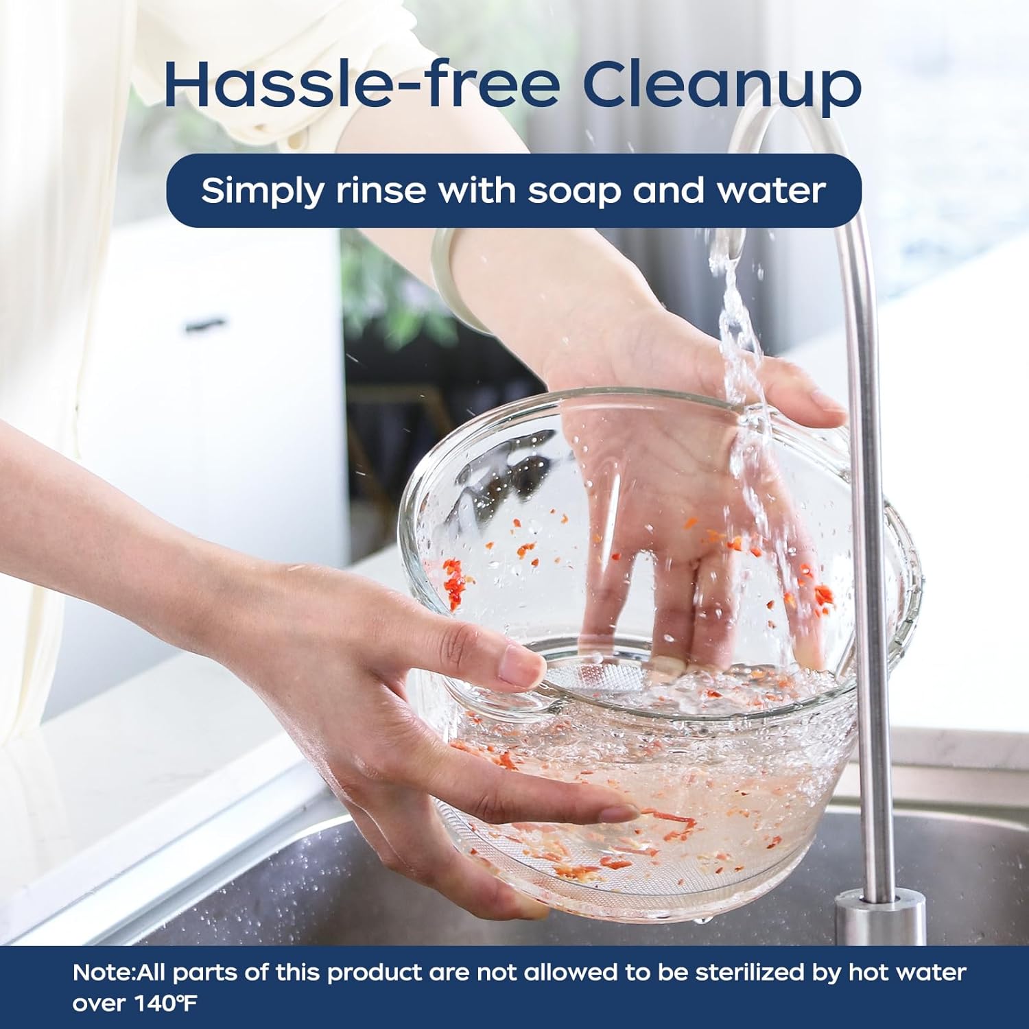 La Reveuse Food Processor,Electric Food Chopper with 7-Cup (1.7L) Glass Bowl, 4 Bi-Level Blades for Chopping,Grinding,Mincing,Whisking,Meal Prep,300W,Blue56