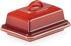 Le Creuset Stoneware European Butter Dish, Cerise