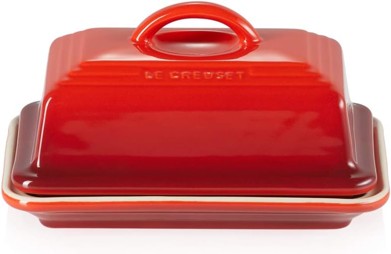 Le Creuset Stoneware European Butter Dish, Cerise1