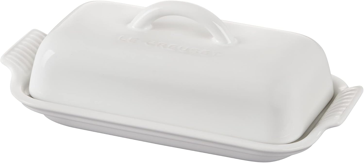 Le Creuset Stoneware Heritage Butter Dish, White Le Creuset Stoneware Heritage Butter Dish, White