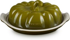 Le Creuset Stoneware Pumpkin Butter Dish, 8.3 in., Olive