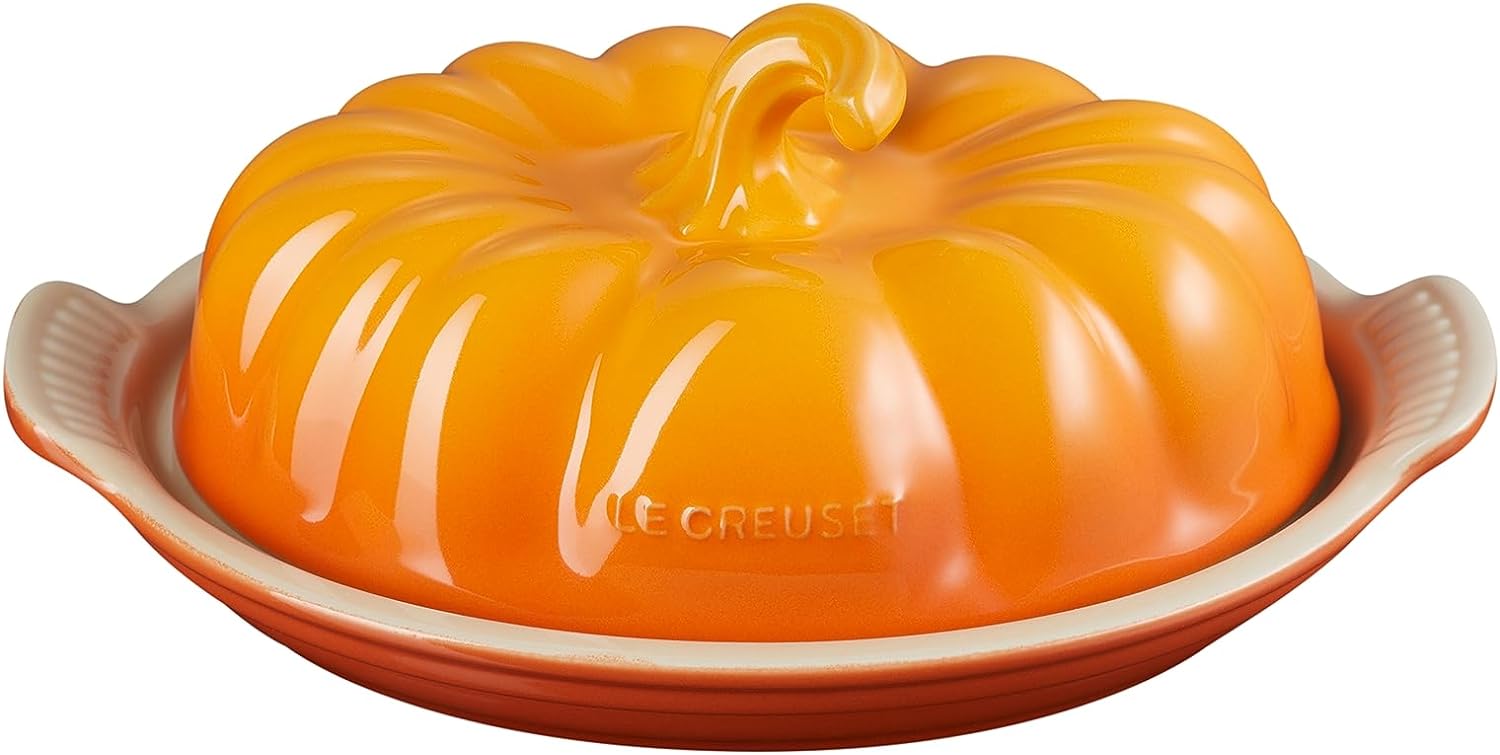 Le Creuset Stoneware Pumpkin Butter Dish, Persimmon Le Creuset Stoneware Pumpkin Butter Dish, Persimmon