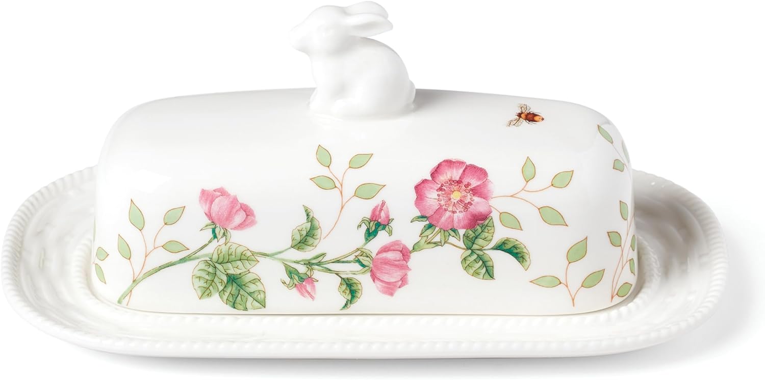 Lenox 893455 Butterfly Meadow Bunny Covered Butter Dish Lenox 893455 Butterfly Meadow Bunny Covered Butter Dish