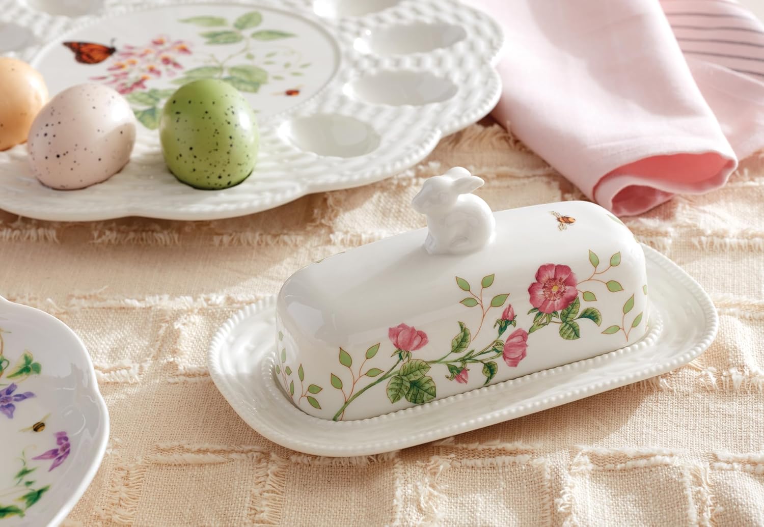 Lenox 893455 Butterfly Meadow Bunny Covered Butter Dish3