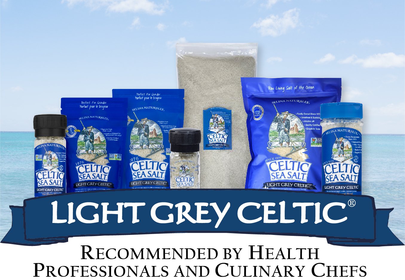 Light Grey Celtic Sea Salt Resealable Bags – Additive-Free, Delicious Sea Salt, Perfect for Cooking, Baking and More - Gluten-Free, Non-GMO Verified, Kosher and Paleo-Friendly, 1 2 Pound Bag (6 Count)6