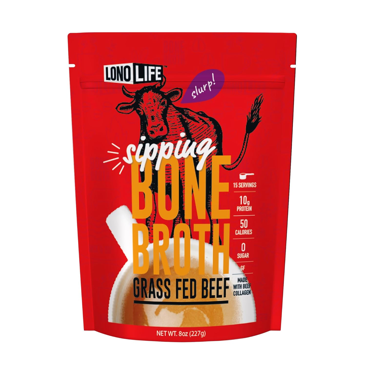 LonoLife Beef Bone Broth Powder Mix Grass-Fed, 10g Protein Collagen-Rich, Keto & Paleo Friendly Natural Ingredients 8oz Bulk Container (15 Servings) LonoLife Beef Bone Broth Powder Mix | Grass-Fed, 10g Protein | Collagen-Rich, Keto & Paleo Friendly | Natural Ingredients | 8oz Bulk Container (15 Servings)