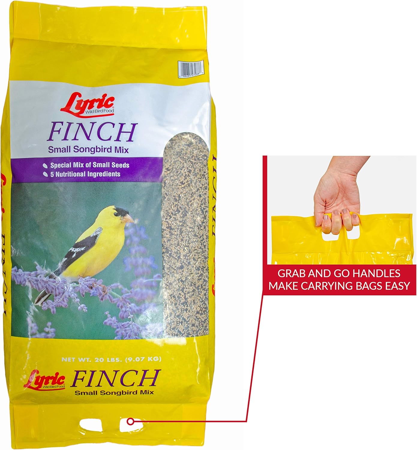 Lyric Finch - Small Songbird Wild Bird Seed - Attracts Goldfinches, House Finches, Purple Finches & More - 20 lb. bag-