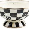 MACKENZIE-CHILDS Enamel Colander, Decorative Kitchen Strainer, Large, Black-and-White Courtly Check