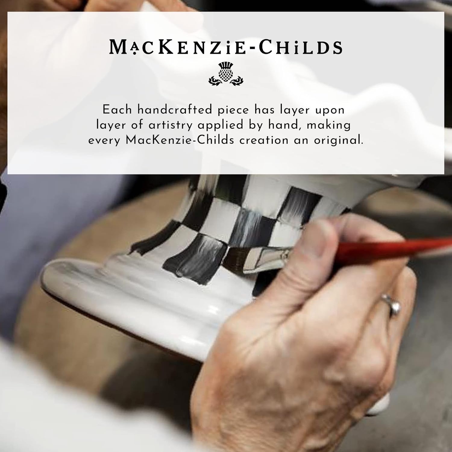 MACKENZIE-CHILDS Enamel Colander, Decorative Kitchen Strainer, Large, Black-and-White Courtly Check8